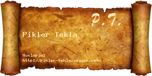 Pikler Tekla névjegykártya